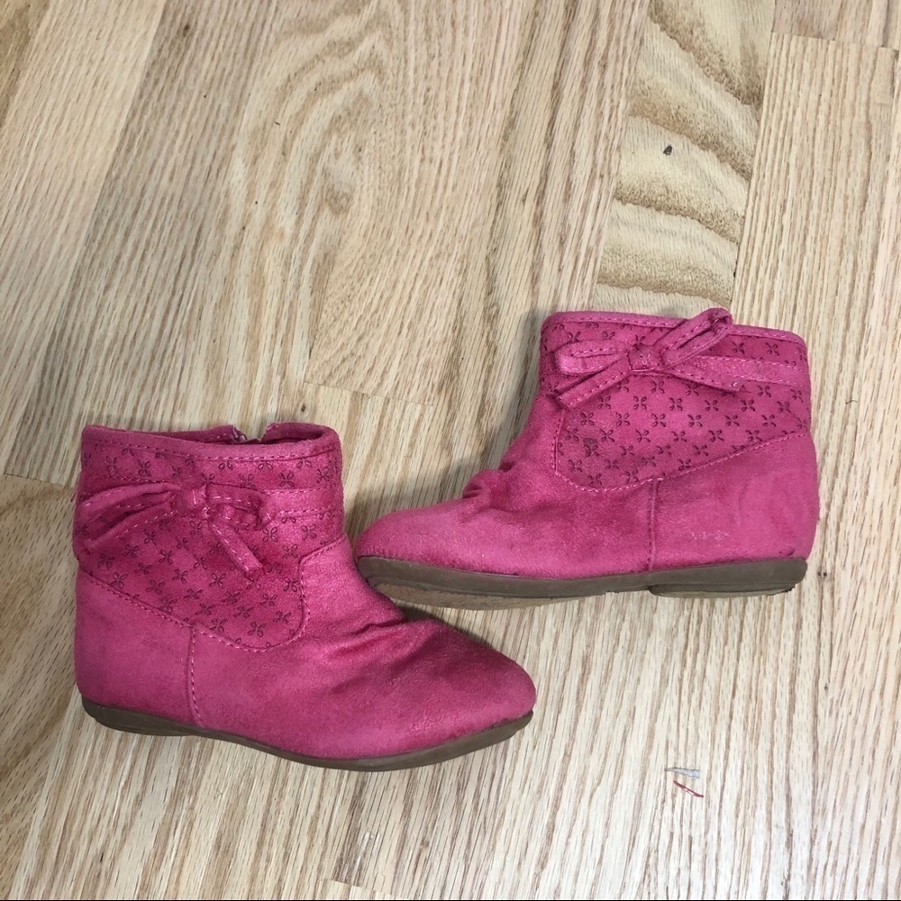 Jumping Beans Side Zipper Pink Boots Sz 8 Toddler Girls Ankle
